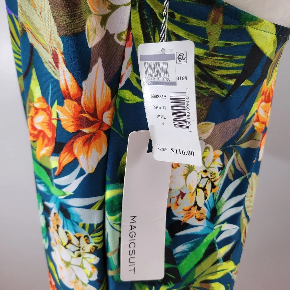 MAGICSUIT Womens Serenity Sophie tropical underwire halter tankini top NEW